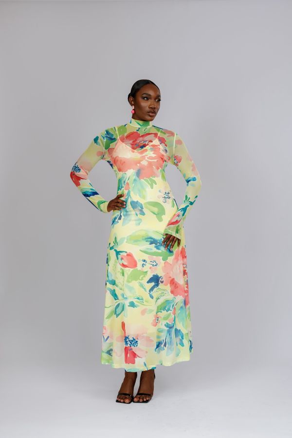 Grace Floral Mesh Dress