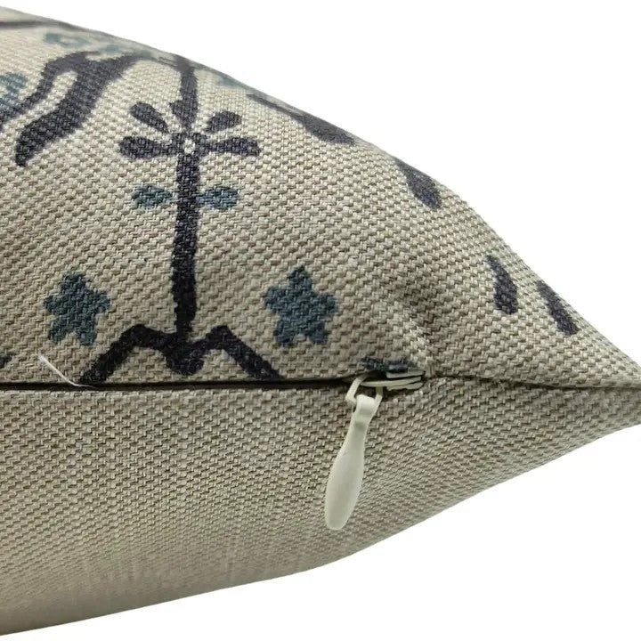 Indian Print Linen Blend Cushion Cover - Nakshatra