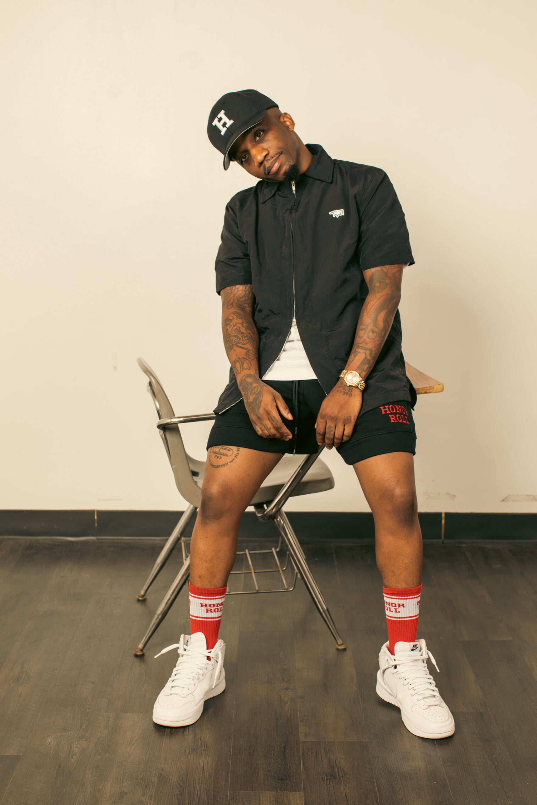 “GAME DAY” FLEECE SHORTS – Black