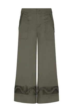 Viena Sculptural Hem Trouser | Olive