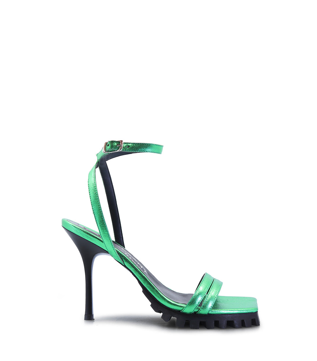 Metallic Green Heels with Eco-Friendly Comfort