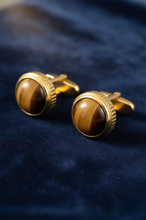 DEJI ENIOLA Atlas Tiger Eye Cufflinks