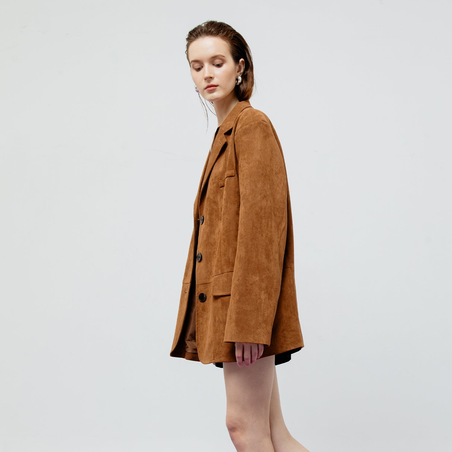 LENNOX BROWN SUEDE BLAZER JACKET