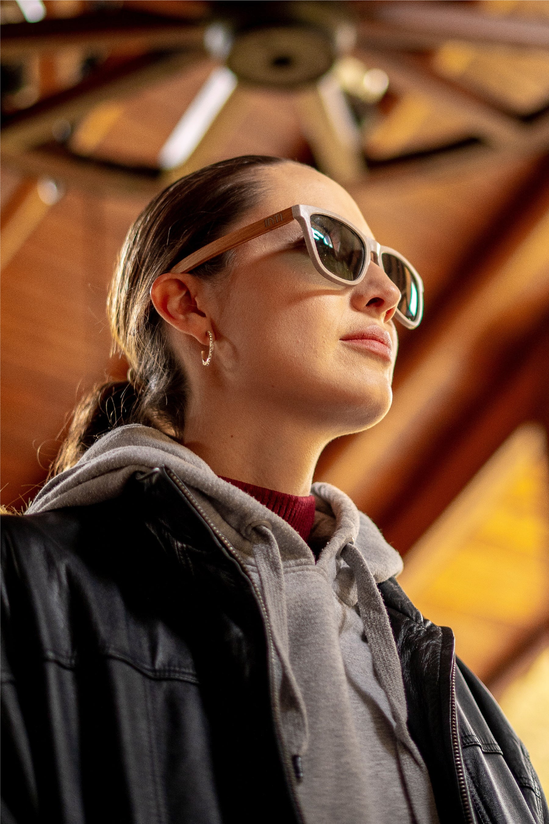 Green Fade Wooden Sunglasses - INTI