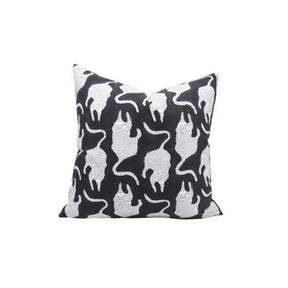 Accent Home Decor Block Printed Thick Cotton White Pillow Cover- Mushak