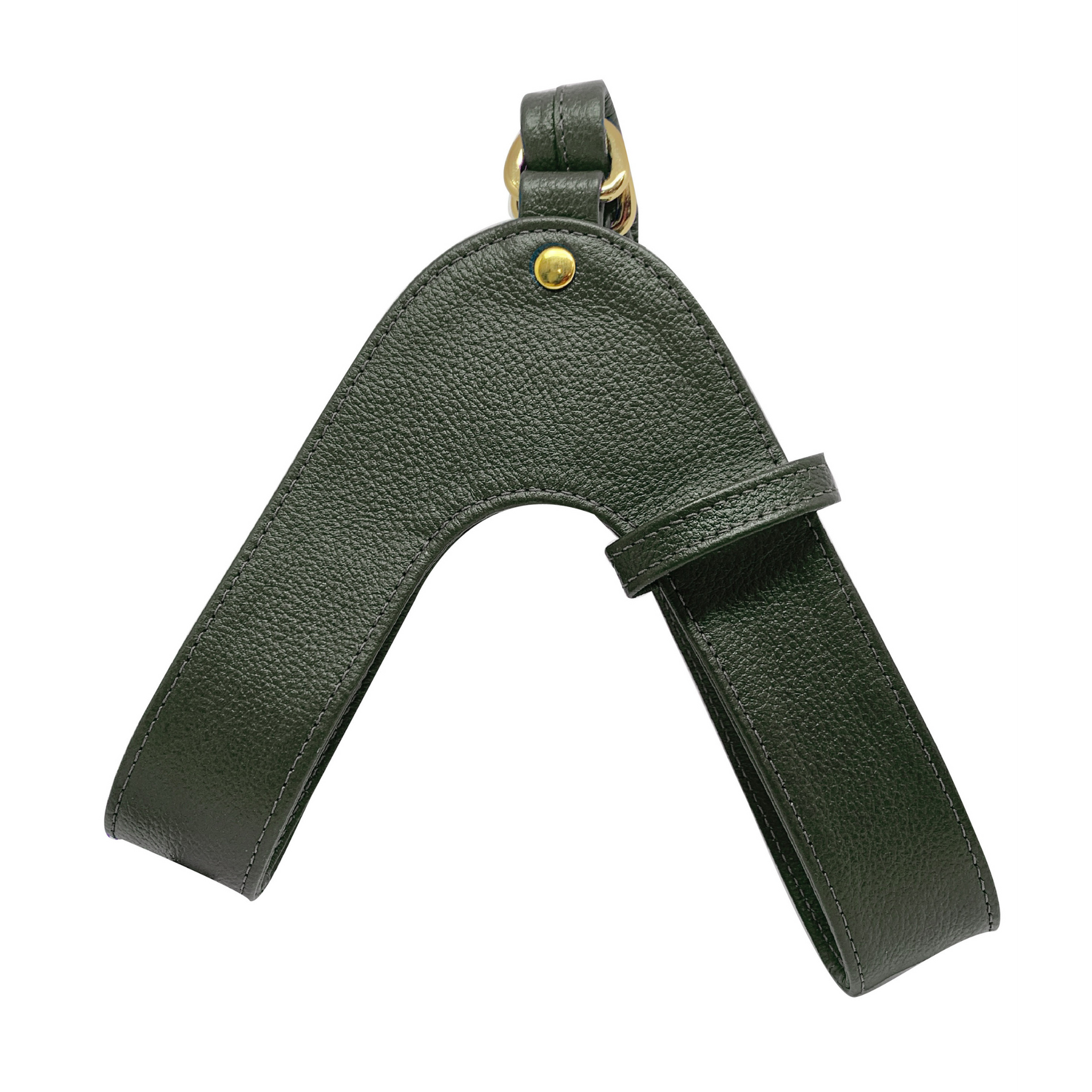 Pine Green Leather Dog Harness