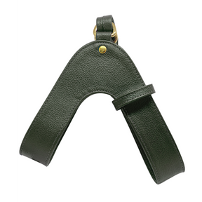 Pine Green Leather Dog Harness