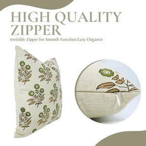 Home Decor Block Design Linen Blend Piillow Cover  - Neha