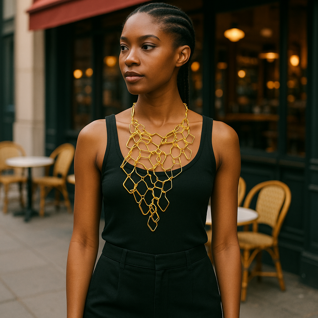 Abstract Link Net Necklace