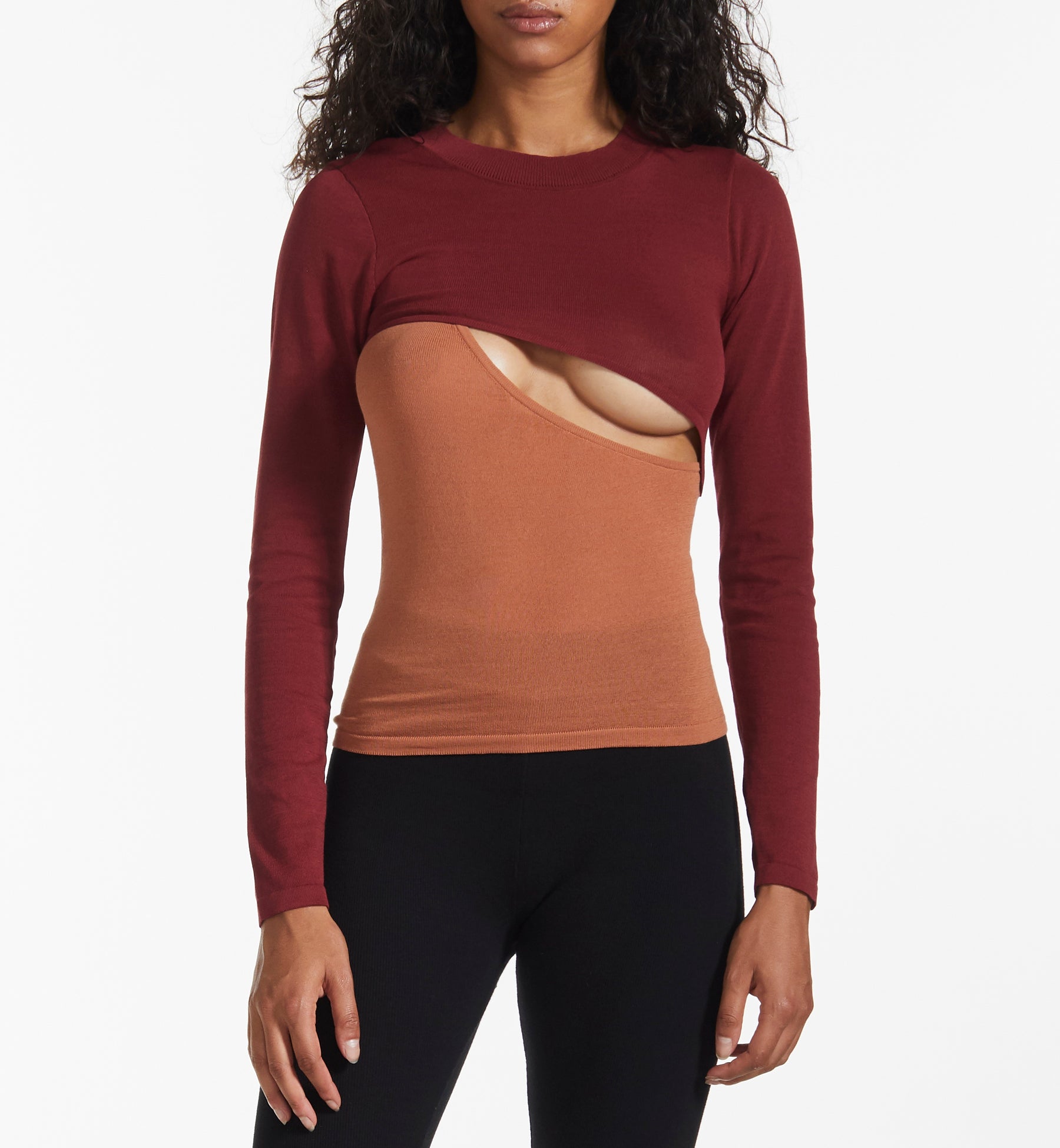 Asymmetrical Layer Cut-Out Top