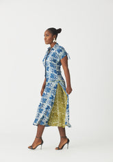 Oriri Abstract Indigo shirt dress
