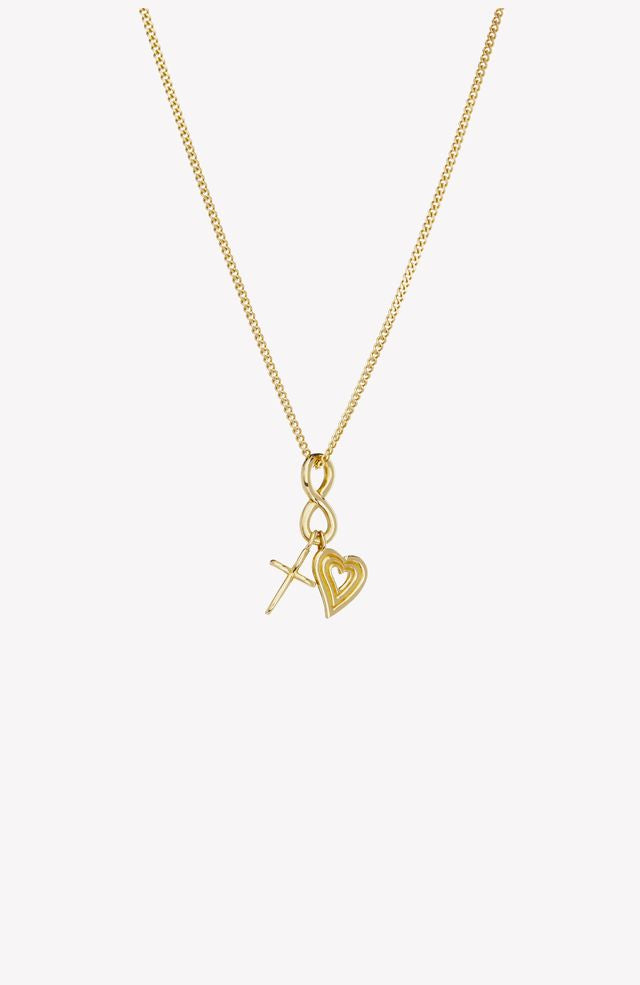 Faith, Hope, & Love Charm Pendant Necklace