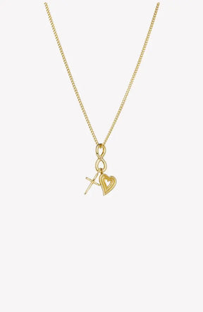 Faith, Hope, & Love Charm Pendant Necklace