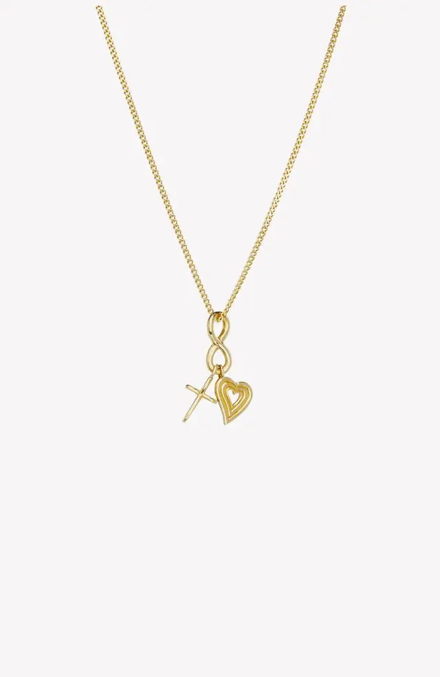 Faith, Hope, & Love Charm Pendant Necklace