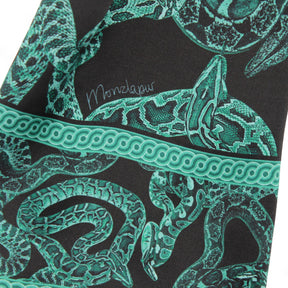 Silk Serpent Noir Scarf - Large
