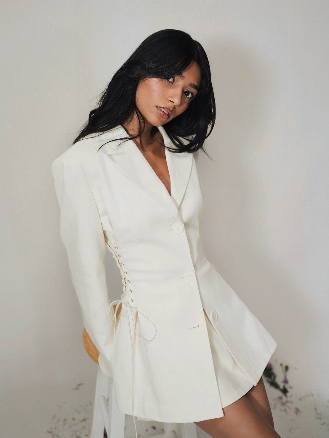 Delina Blazer in White