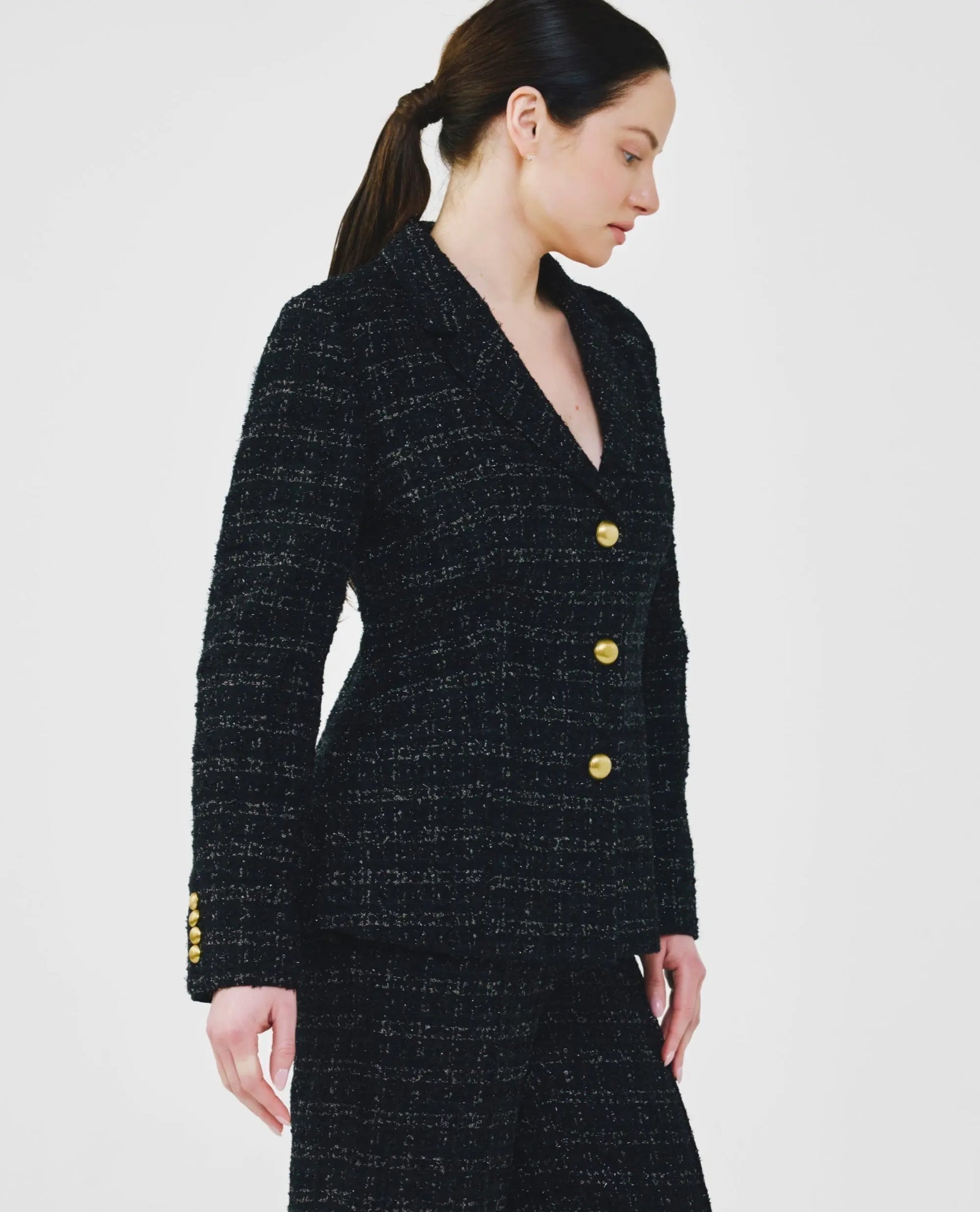 Single-Breasted Fancy Tweed Jacket