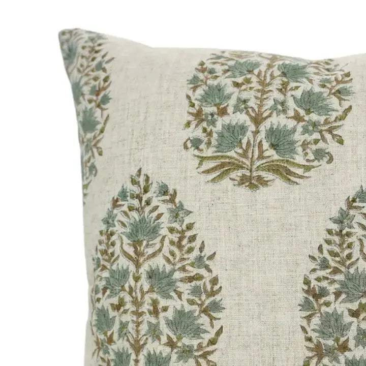 Decorative Hand Made Block Print Viscose Linen Pillow Cover - Kumud