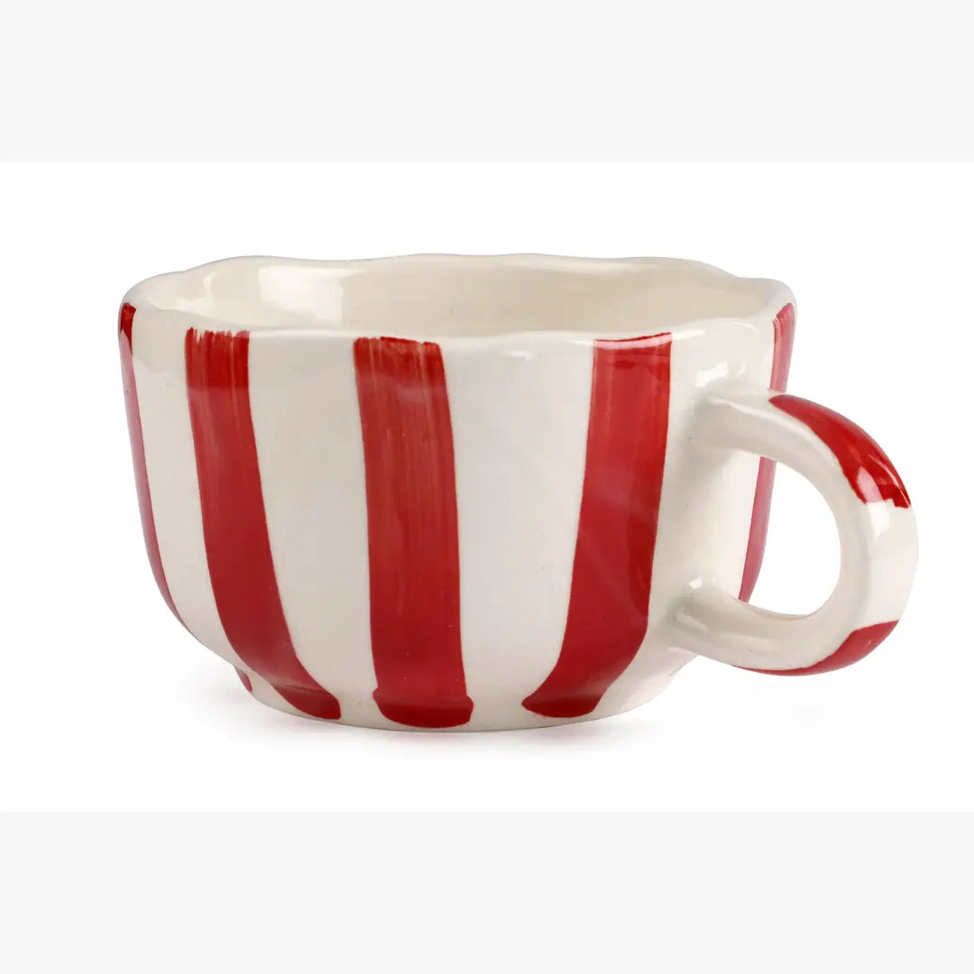 Ceramic Red Cappuccino Cup, 2.9 x 3.9 Inches