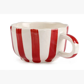 Ceramic Red Cappuccino Cup, 2.9 x 3.9 Inches