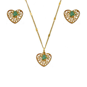 HEART EMERALD SET