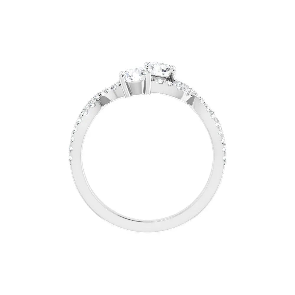 3/4 CT Natural Diamond Two-Stone Ring in 14K Gold