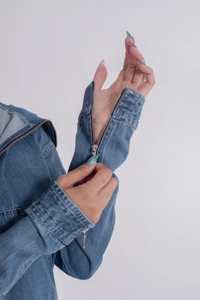 Denim Hoodie- Non Compression