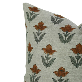 Elegant Block DesignThick Linen Cushion Cover -  Tulip