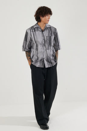 Virunga Black Sun-Faded Camp Collar Shirt