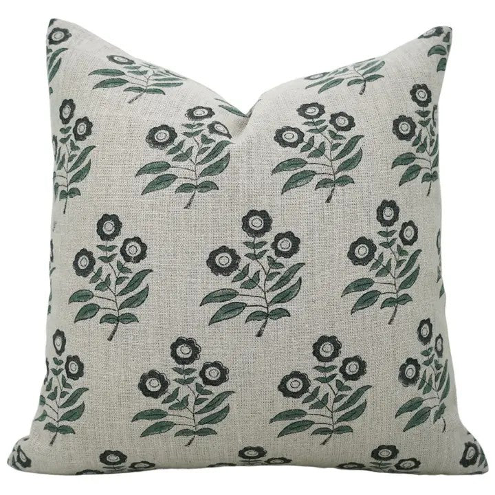 Premium Hand Block Print Boho Thick Linen Pillow Cover- Neha