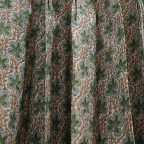 Floral Block Print Design Pleated Curtain -  Pushp Samitha