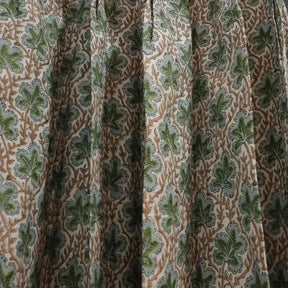 Floral Block Print Design Pleated Curtain -  Pushp Samitha