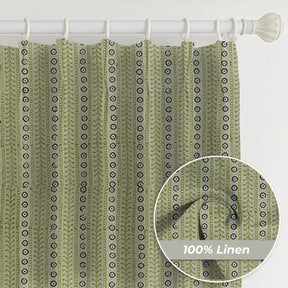 Boho Block Print Thick Linen Pleated Window - Ethic Leheriya