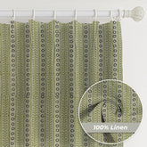 Boho Block Print Thick Linen Pleated Window - Ethic Leheriya