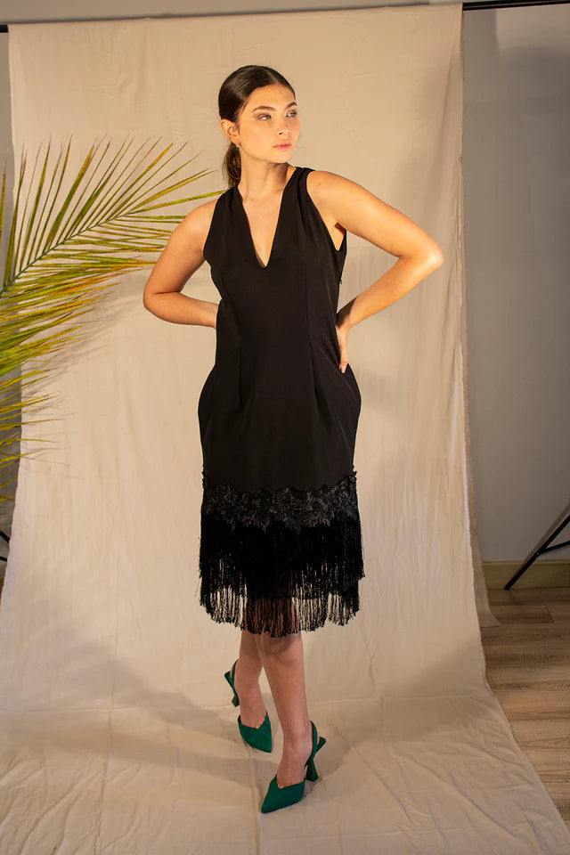 Charleston Black Fringe Dres