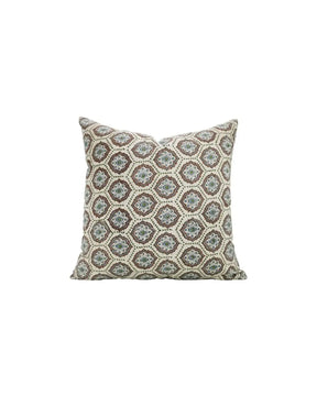 Bohemian Block Print Linen Blend Pillow Cover - Charkha
