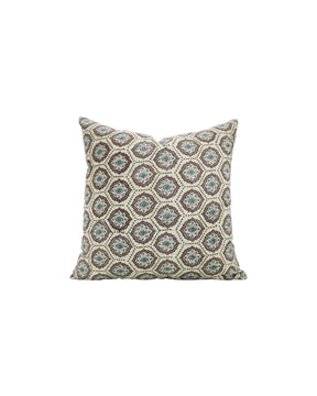 Bohemian Block Print Linen Blend Pillow Cover - Charkha