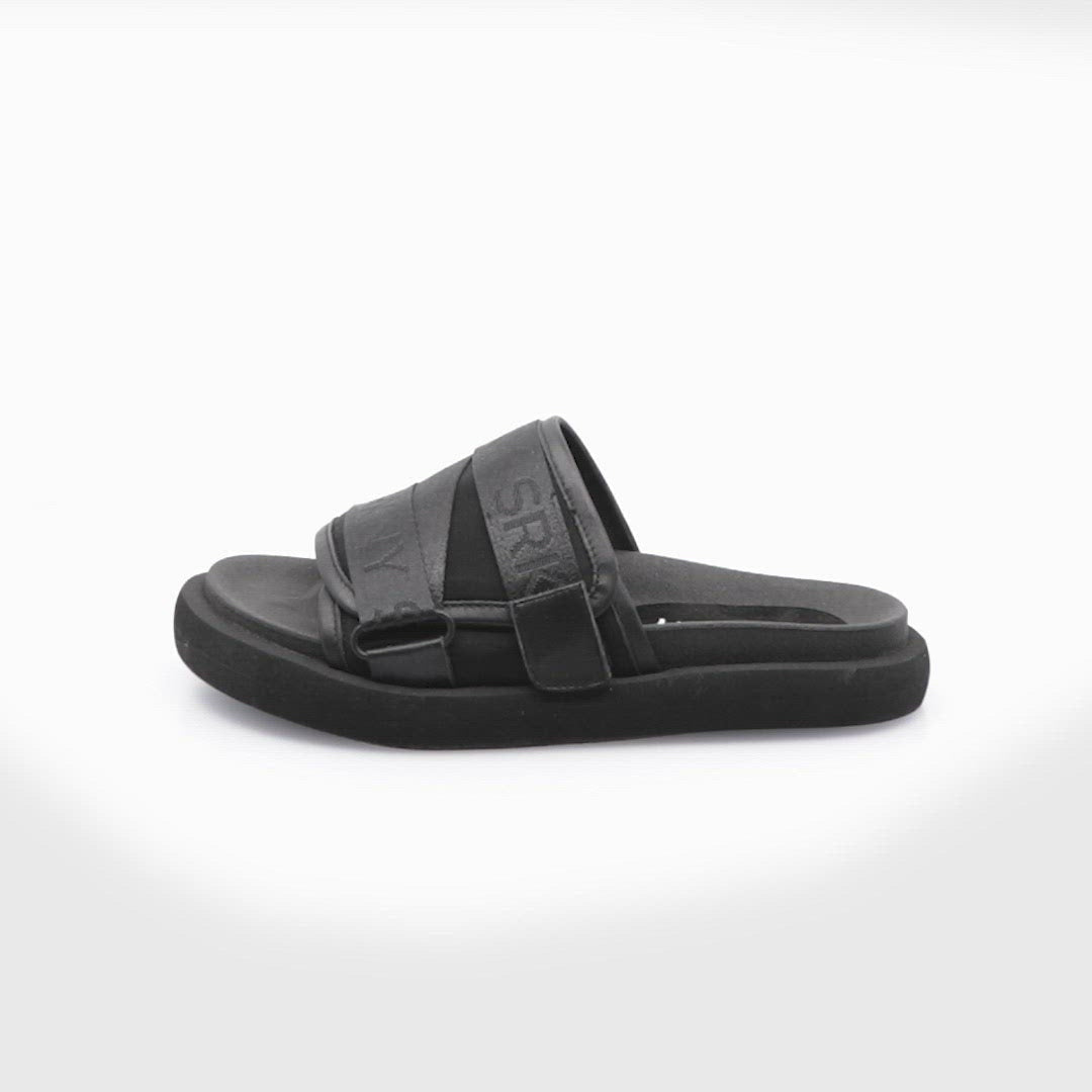 Sporty Eco-Friendly Black Slides Alu