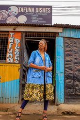The Long Denim & Batik Shirt-jacket