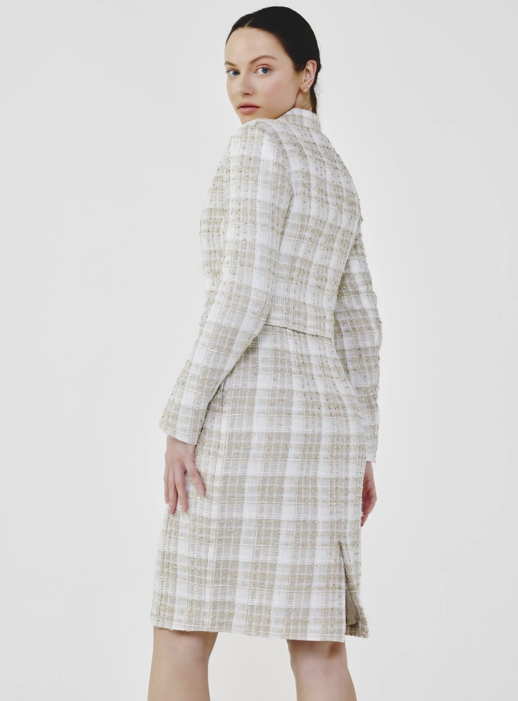 Tailored Cropped Tweed Jacket