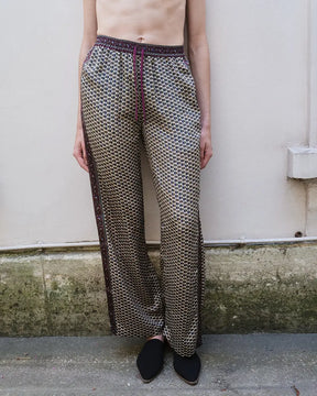 Embossed Botanical Crepe Pant