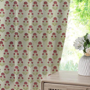 Elegant Print Pure Linen Window Curtain - Rishi