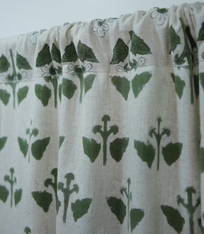 Chahat Handmade Block Print Floral Linen Curtains