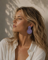Mapale Pink Beaded Statement Earrings