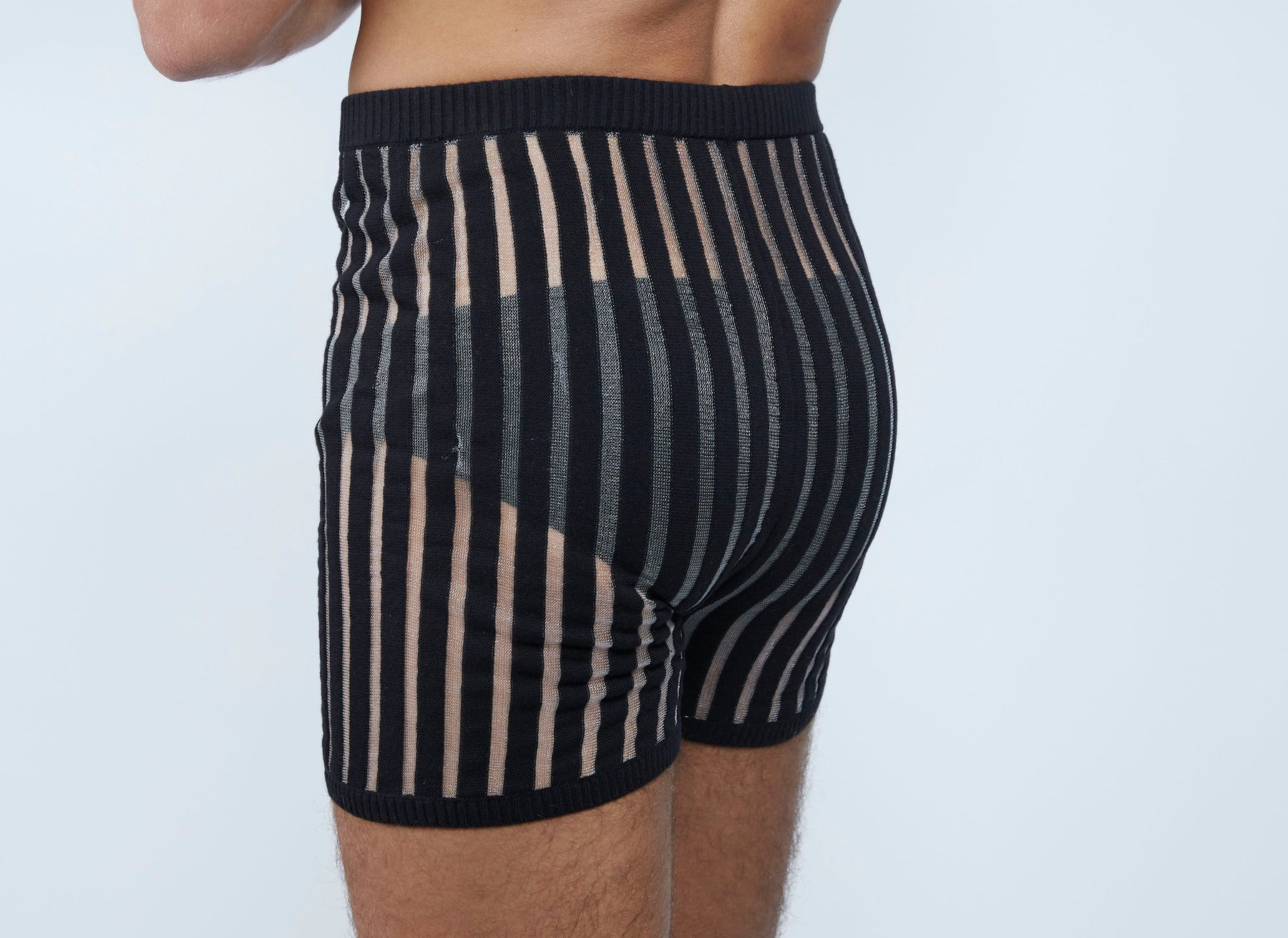 Transparent/Solid Striped Shorts