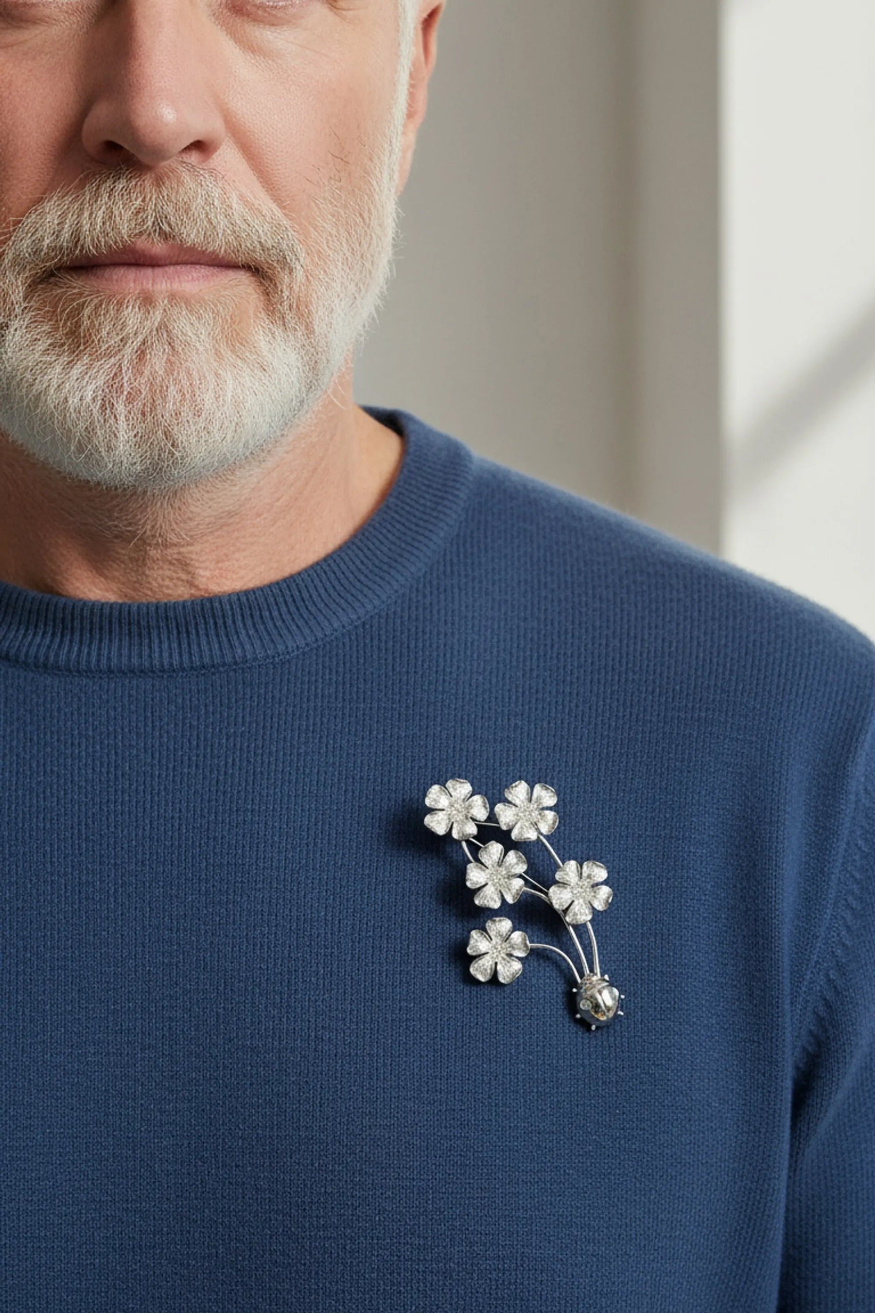 Floral Bouquet Ladybug Brooch