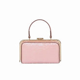 Luxury Pink Snakeskin Leather Mini Handbag