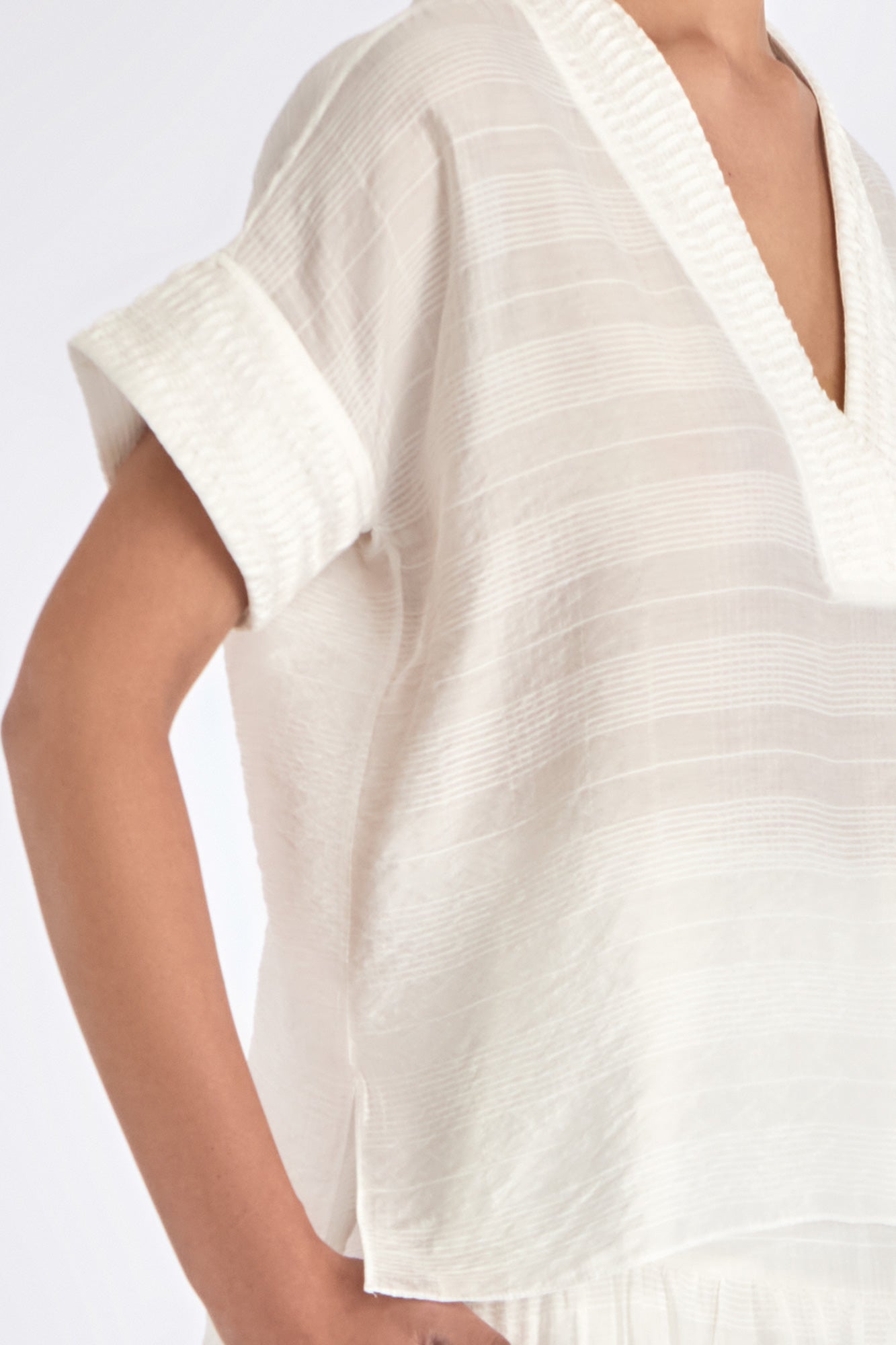Ivy V-Neck Blouse | Off White