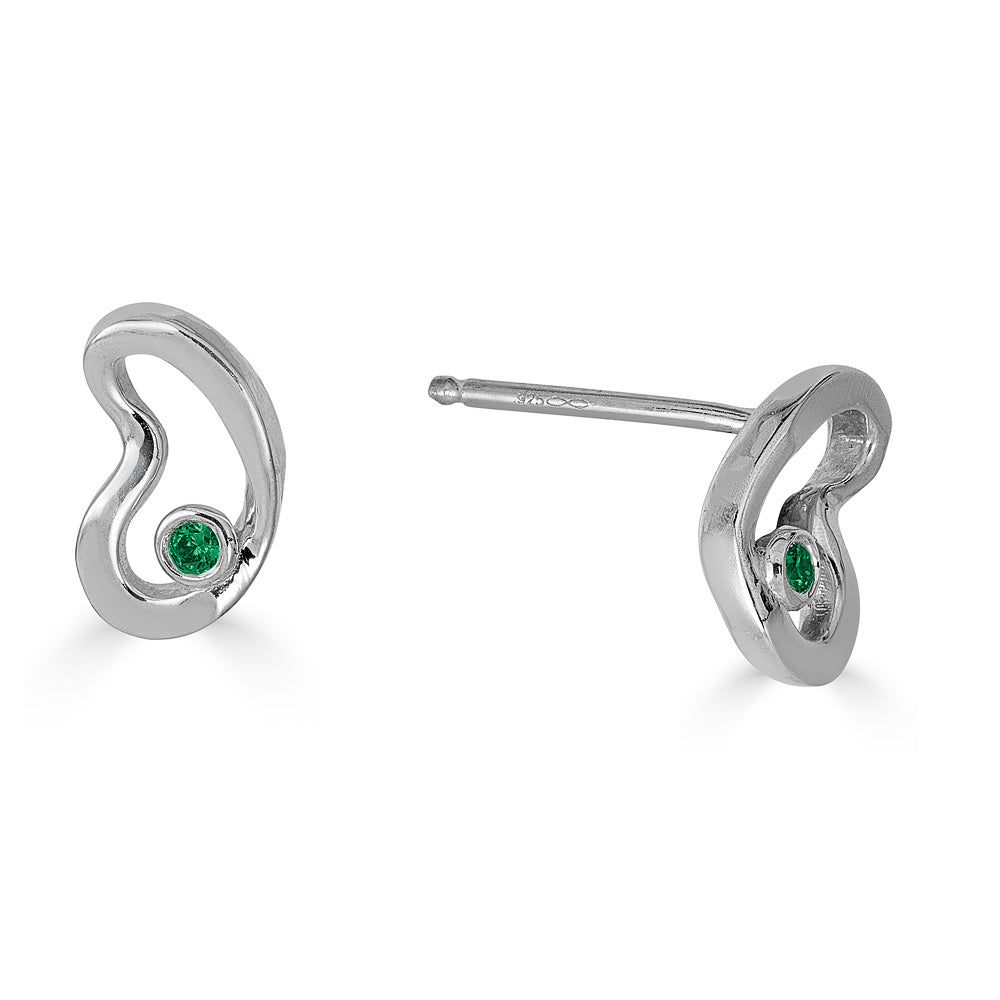 Sahab Birthstone Studs in Silver