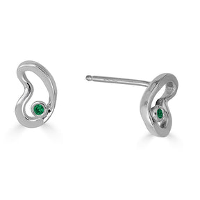 Sahab Birthstone Studs in Silver